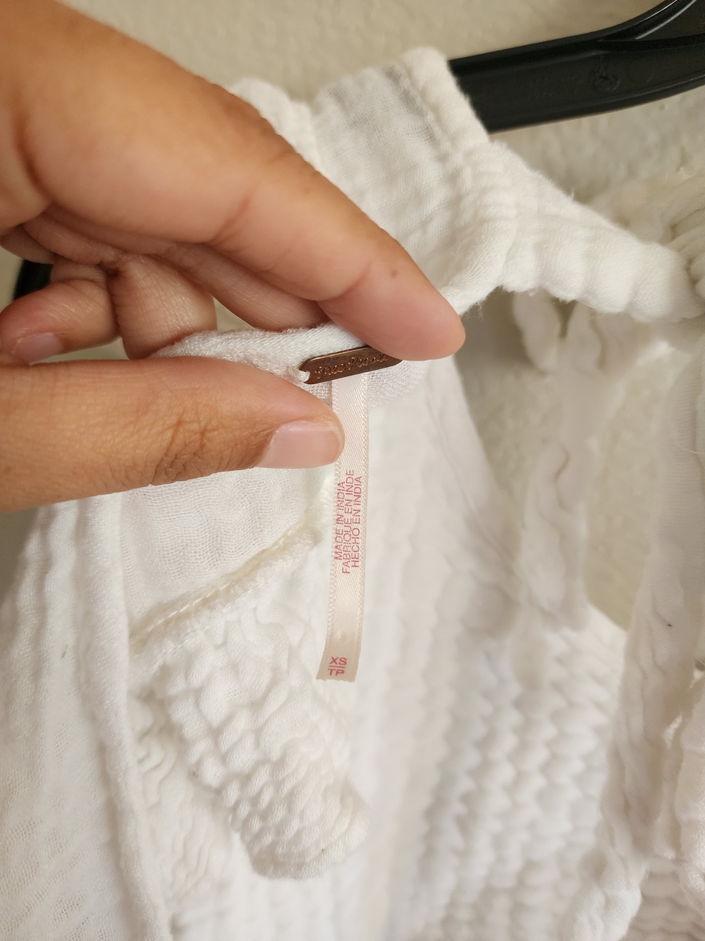 Free People White Textured Ruffle Crop Top - Picture 7 of 7